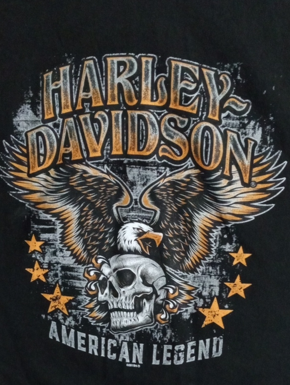 Harley-Davidson Black Short Sleeve Eagle & Skull Tee Shirt Men’s Large